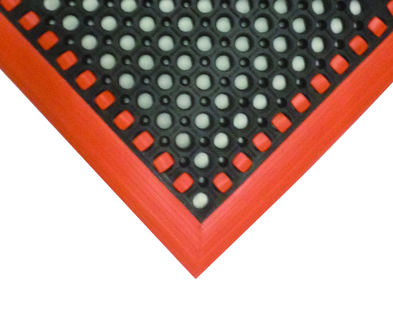 40" x 52" x 7/8" Thick Safety Wet / Dry Mat - Black / Orange - Eagle Tool & Supply