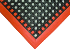 40" x 64" x 7/8" Thick Safety Wet / Dry Mat - Black / Orange - Eagle Tool & Supply