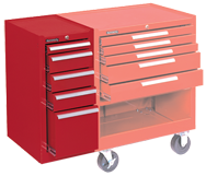 185 Red 5-Drawer Hang-On Cabinet w/ball bearing Drawer slides - For Use With 273, 275 or 278 - Eagle Tool & Supply