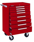 8-Drawer Roller Cabinet w/ball bearing Dwr slides - 39'' x 18'' x 27'' Red - Eagle Tool & Supply