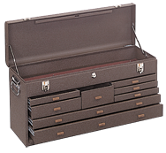 8-Drawer Journeyman Chest - Model No.526B Brown 13.63H x 8.5D x 26.75''W - Eagle Tool & Supply