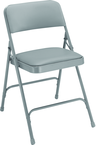 Upholstered Folding Chair - Double Hinges, Double Contoured Back, 2 U-Shaped Riveted Cross Braces, Non-marring Glides; V-Tip Stability Caps; Upholstered 19-mil Vinyl Wrapped Over 1¼" Foam - Eagle Tool & Supply