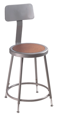 19" - 27" Adjustable Stool With Backrest - Eagle Tool & Supply