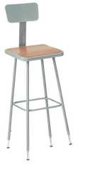 25" - 33" Adjustable Stool With Backrest - Eagle Tool & Supply