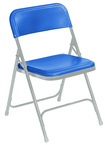 Plastic Folding Chair - Plastic Seat/Back Steel Frame - Blue - Eagle Tool & Supply