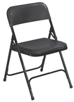 Plastic Folding Chair - Plastic Seat/Back Steel Frame - Black - Eagle Tool & Supply