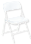 Plastic Folding Chair - Plastic Seat/Back Steel Frame - White - Eagle Tool & Supply
