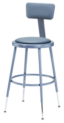 19" - 27" Adjustable Padded Stool With Padded Backrest - Eagle Tool & Supply