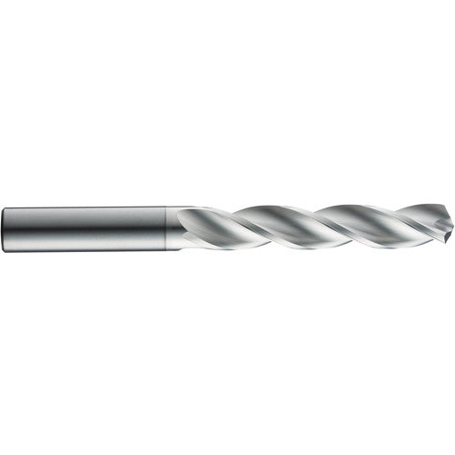 5/32″ Dia. × 0.2362″ Shank × 24 mm Flute Length × 66 mm OAL, 3xD, 124°, Uncoated, 3 Flute, External, Round Solid Carbide Drill - Exact Industrial Supply