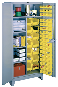 36 x 21 x 82'' (64 Bins Included) - Bin Storage Cabinet - Eagle Tool & Supply