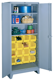 36 x 21 x 82'' (16 Bins Included) - Bin Storage Cabinet - Eagle Tool & Supply