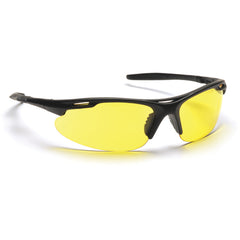 Safety Glasses - Amber Lens, Black Frame, Avante Style - Eagle Tool & Supply