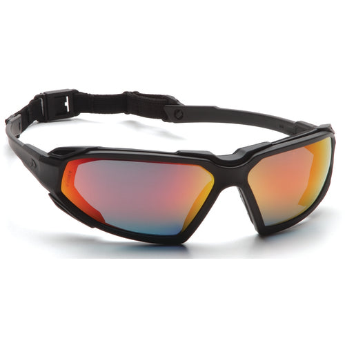 Safety Glasses - Black Frame, Sky Red Mirror Fog Free Lens - Eagle Tool & Supply