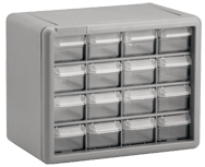 8-1/2 x 6-3/8 x 10-9/16'' (16 Compartments) - Plastic Modular Parts Cabinet - Eagle Tool & Supply