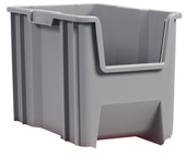 16-1/2 x 17-1/2 x 12-1/2'' - Gray Stak-N-Store Bin - Eagle Tool & Supply