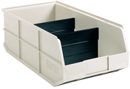 11 x 20-1/2 x 7'' - Beige Bin with 2 Dividers - Eagle Tool & Supply