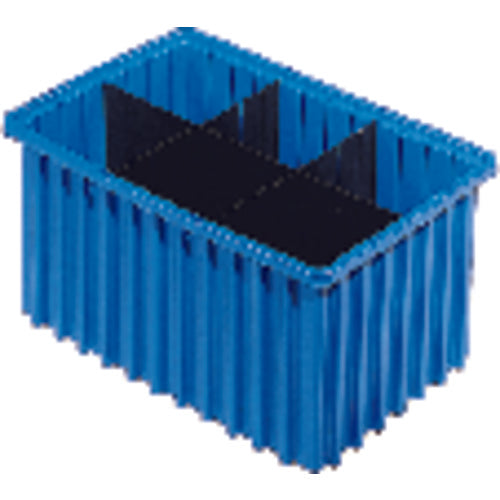 9 1/8″ × 6 1/2″ × 4 5/8″ - Blue - Akro Grid Stackable Containers - Eagle Tool & Supply