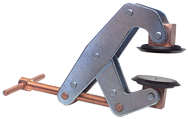 T-Handle Clamp with No-Mar Round Pads - 2-1/4'' Throat Depth, 4-1/2'' Max. Opening - Eagle Tool & Supply