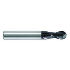 10mm Dia. - 60mm OAL - Solid CBD AlTiN-2 FL - Ball Nose EM - - For Hard Material - Eagle Tool & Supply