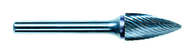 1/4 EdgeHog Tree Shape Pointed End Carbide Bur SG-1L6 Standard Alt Diamond (Double) 6" Shk Lgth - Eagle Tool & Supply