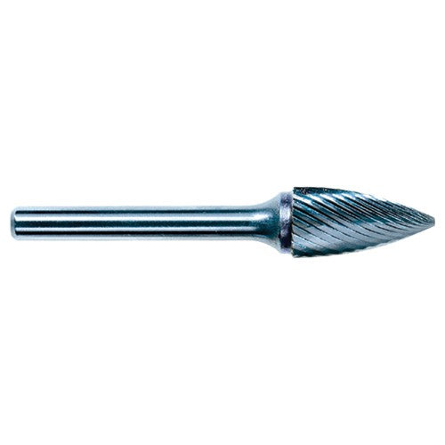 3mm EdgeHog Tree Shape Pointed End Miniature Carbide Bur SG-41M-D Std Alt Diamond (Double) - Eagle Tool & Supply