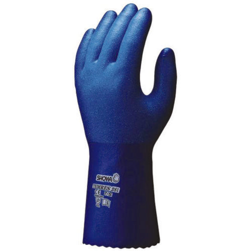 Liquid-proof fully-coated Polyurethane nylon liner 10.8″ blue rough grip/extra large - Eagle Tool & Supply