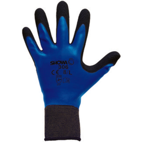 General purpose fully coated with foamed latex rough finish 13-gauge liner blue w/black/medium - Eagle Tool & Supply