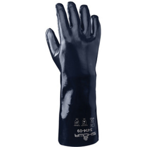 Chemical resistant neoprene fully coated 14″ gauntlet/wrinkle finish navy/small - Eagle Tool & Supply