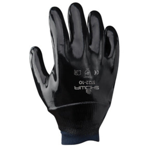 Chemical resistant neoprene fully coated knit-wrist smooth finish black/large - Eagle Tool & Supply