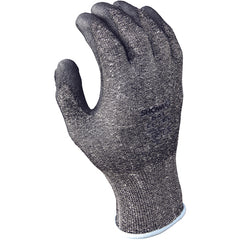13- gauge engineered cut resistant fiber w/polyurethane palm coating HPPE black with gray coating textured finish ANSI CUT LEVEL 2/extra large - Eagle Tool & Supply