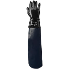 Chemical resistant 12″ fully coated neoprene gauntlet 20″ nitrile laminated shoulder length sleeve black/L - Eagle Tool & Supply