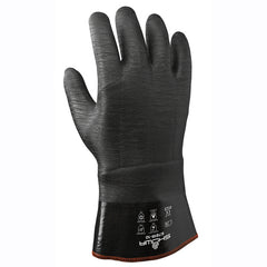 Insulated fully coated neoprene 12″ gauntlet black rough finish/large - Eagle Tool & Supply