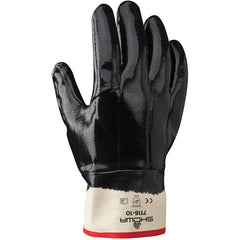 Insulated fully coated nitrile cotton jersey with foam insulation navy safety cuff/large - Eagle Tool & Supply