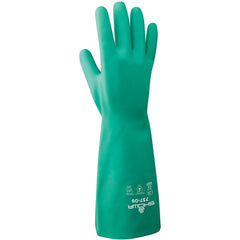 Chemical resistant unsupported nitrile 15″ 22-mil light green bisque finish unlined/large - Eagle Tool & Supply