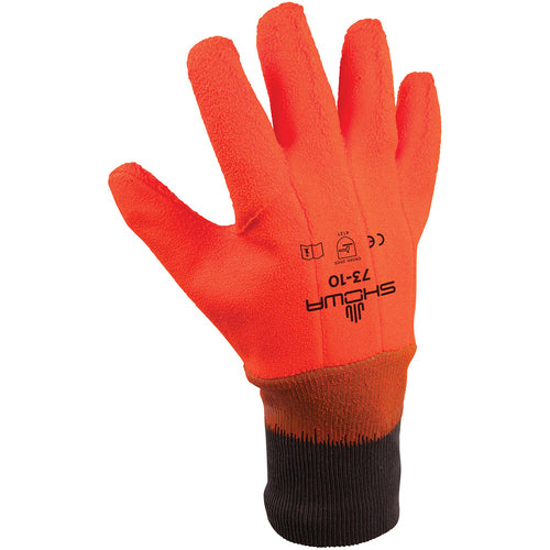 Insulated PVC fully coated vinyl knit wrist wrinkle finish safety orange/large - Eagle Tool & Supply