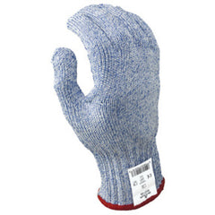 Cut resistant 7-gauge seamless wire free knit HPPE blue/white ambidextrous ANSI CUT LEVEL 5/large - Eagle Tool & Supply