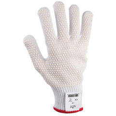 Cut resistant 10-gauge seamless knit PVC dotted HPPE w/Stainless Steel white ambidextrous ANSI CUT LEVEL 4/medium - Eagle Tool & Supply