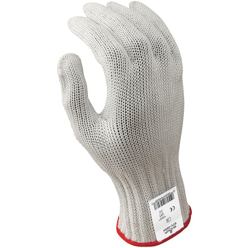 Cut resistant 7-gauge seamless knit PVC dotted right hand engineered fiber w/four strands of stainless steel white ANSI CUT LEVEL 5/small - Eagle Tool & Supply