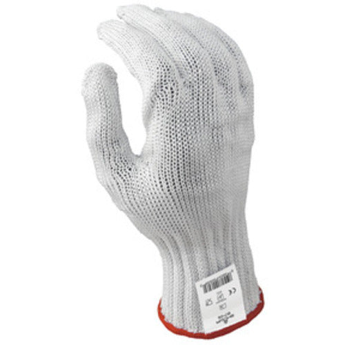 Cut resistant 7-gauge seamless knit engineered fiber w/four strands of stainless steel white ambidextrous ANSI CUT LEVEL 5/S - Eagle Tool & Supply