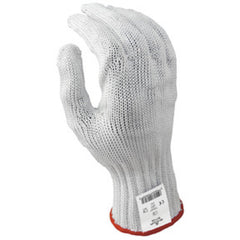 Cut resistant 7-gauge seamless knit engineered fiber w/four strands of stainless steel white ambidextrous ANSI CUT LEVEL 5/M - Eagle Tool & Supply