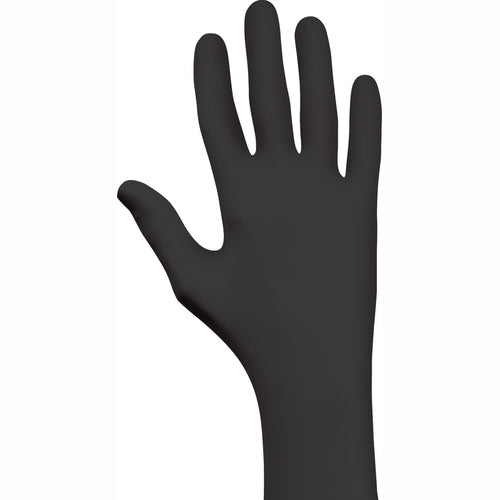 Disposable powder-free low-modulus 100% nitrile 11″ 6-mil rolled cuff stealth black/small - Eagle Tool & Supply