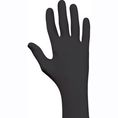 Disposable powder-free low-modulus 100% nitrile 11″ 6-mil rolled cuff stealth black/small - Eagle Tool & Supply