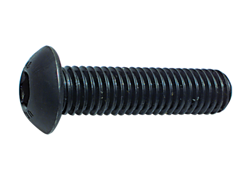 M8 - 1.25 x 35 - Black Finish Heat Treated Alloy Steel - Cap Screws - Button Head - Eagle Tool & Supply