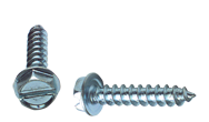 14 x 2-1/2 - Zinc Plated Heat Treated Alloy Steel - Sheet Metal Screws - Hex Washer - Eagle Tool & Supply