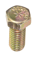 1/4-20 x 2 - Zinc / Yellow Plated Heat Treated Alloy Steel - Cap Screws - Hex - Eagle Tool & Supply