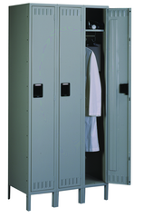72"W x 18"D x 72"H Sixteen Person Locker (Each opn. To be 12"w x 18"d) with Coat Rod, w/6"Legs, Knocked Down - Eagle Tool & Supply