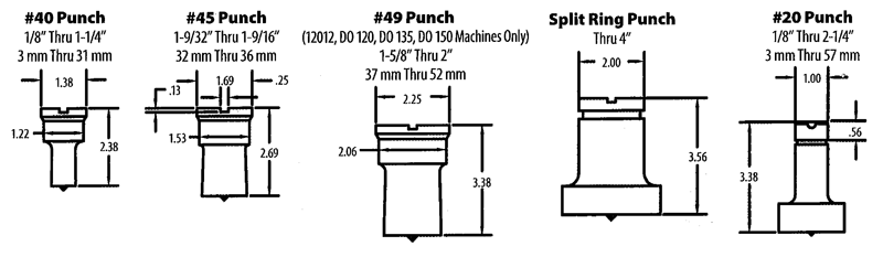 020018 No. 40 9/16 x 3/4 Oval Punch - Eagle Tool & Supply