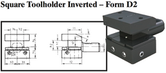VDI Square Toolholder Inverted - Form D2 - Part #: CNC86 42.8040 - Eagle Tool & Supply