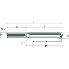 29050S-200L Straight T-A® Spade Blade Holder - Straight Flute- Series 5 - Eagle Tool & Supply