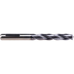 #12 Dia. × 6 mm Shank × 44 mm Flute Length × 82 mm OAL, 140°, TiAlN-TA14, 2 Flute, Coolant Thru, HE Solid Carbide Drill - Eagle Tool & Supply